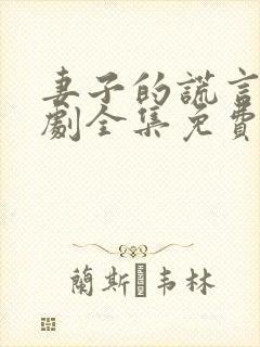 妻子的谎言电视剧全集免费播放软件