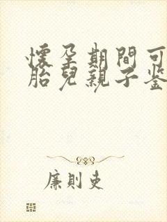 怀孕期间可以做胎儿亲子鉴定吗