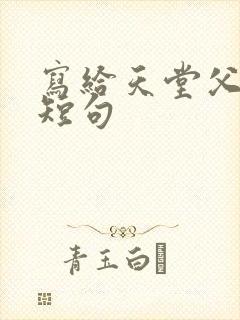 写给天堂父亲的短句