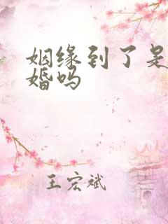 姻缘到了是指结婚吗