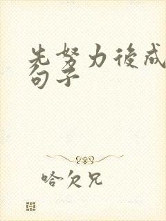 先努力后成功的句子