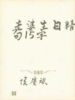 老婆生日精辟短句15字