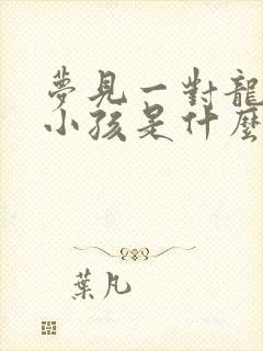 梦见一对龙凤胎小孩是什么意思