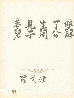 梦见生了双胞胎儿子周公解梦