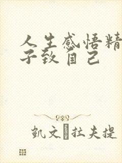 人生感悟精辟句子致自己