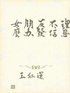 女朋友不理我怎么办发信息不回