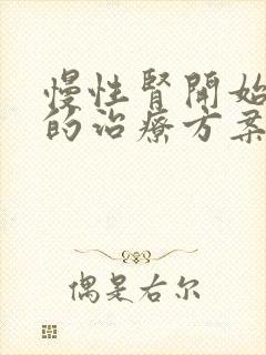 慢性肾开始衰竭的治疗方案