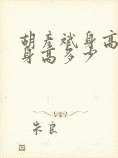 胡彦斌身高真实身高多少