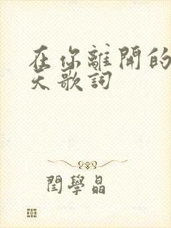 在你离开的那一天歌词