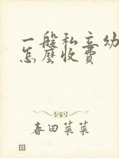 一般私立幼儿园怎么收费