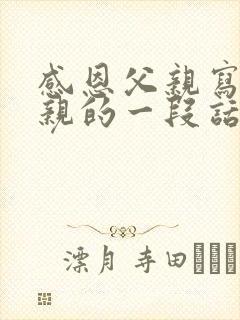 感恩父亲写给父亲的一段话