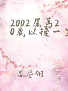 2002属马20岁以后一生命运
