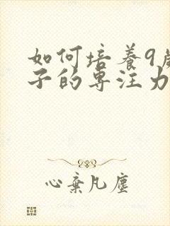 如何培养9岁孩子的专注力