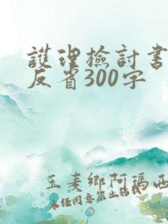 护理检讨书自我反省300字