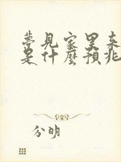 梦见家里来客人是什么预兆