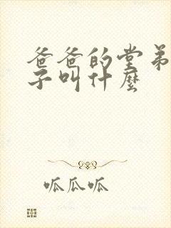 爸爸的堂弟的儿子叫什么