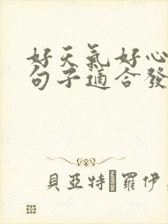 好天气好心情的句子适合发朋友圈