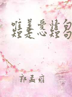 唯美爱情句子简短走心短句