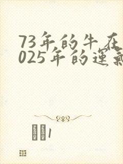 73年的牛在2025年的运气怎么样