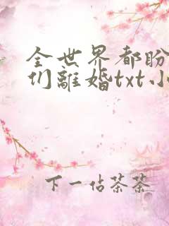 全世界都盼着我们离婚txt小说下载