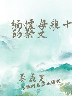 缅怀母亲十周年的祭文