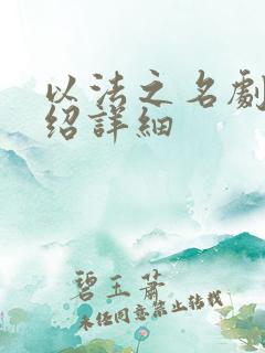 以法之名剧情介绍详细