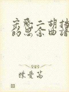 宋飞二胡挡不住的思念曲谱