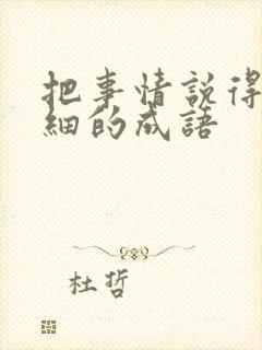 把事情说得很详细的成语