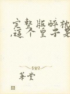 完整版醉枕江山,这个皇子是老六