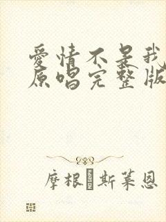 爱情不是我想象原唱完整版