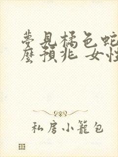 梦见橘色蛇是什么预兆 女性解梦