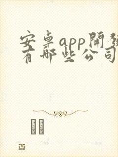 安卓app开发有哪些公司