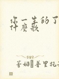 你一生的了解是什么歌