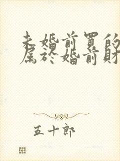 未婚前买的房子属于婚前财产吗?