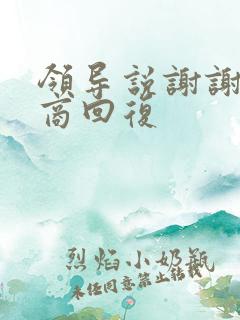 领导说谢谢高情商回复