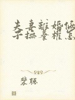 夫妻离婚俩个孩子抚养权怎么判定