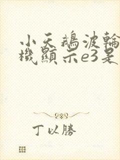 小天鹅波轮洗衣机显示e3是什么原因