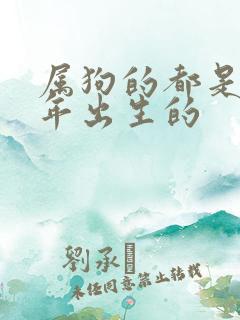 属狗的都是哪一年出生的