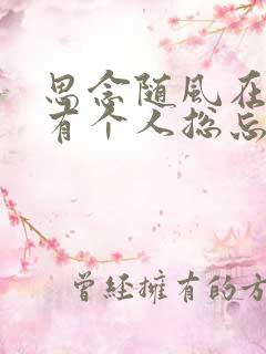 思念随风在飘摇有个人总忘不了是什么歌