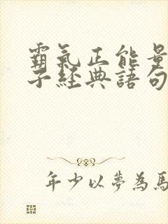 霸气正能量的句子经典语句