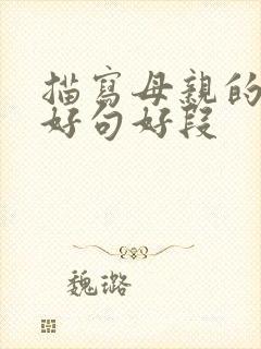 描写母亲的好词好句好段