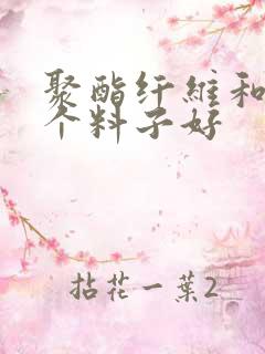 聚酯纤维和棉哪个料子好