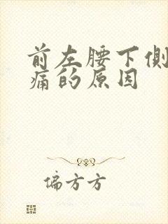 前左腰下侧部疼痛的原因