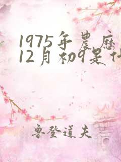 1975年农历12月初9是什么星座