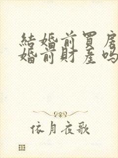 结婚前买房属于婚前财产吗