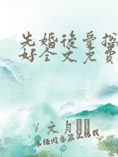 先婚后爱总裁你好全文免费阅读