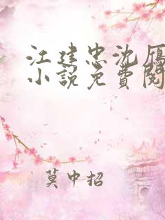 江建忠沈雁飞的小说免费阅读全文