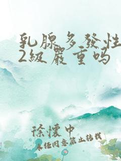 乳腺多发性结节2级严重吗