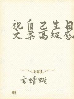 祝自己生日快乐文案高级感朋友圈