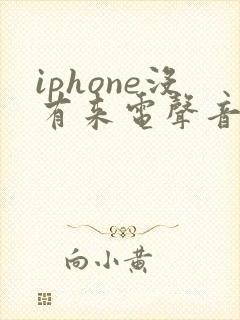 iphone没有来电声音是怎么回事